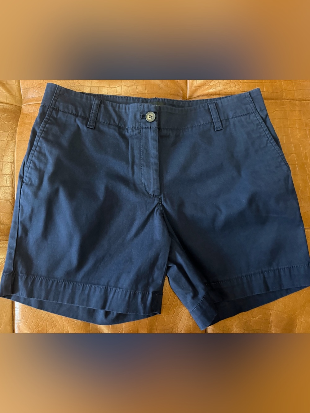 Talbots Navy Classic Chino Bermuda Shorts